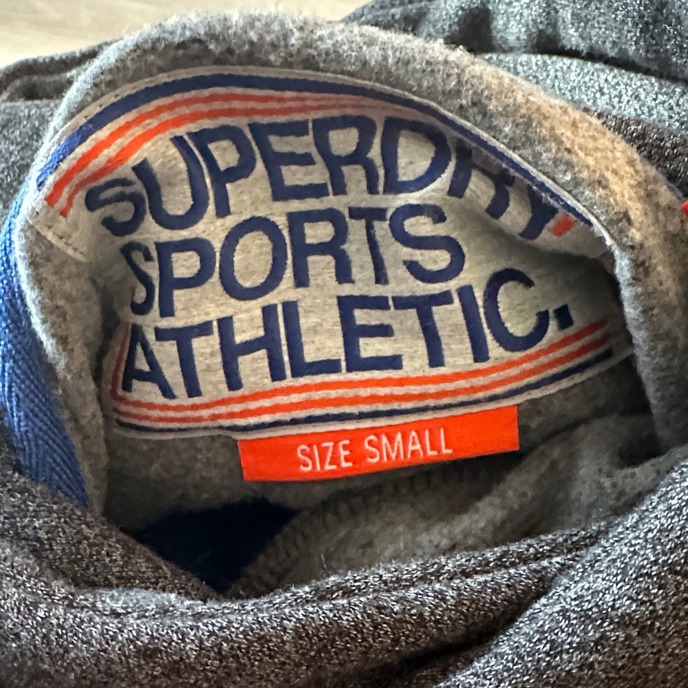 Superdry Men's Charcoal and Lime Hoodie Sweater - Picture 4 of 4